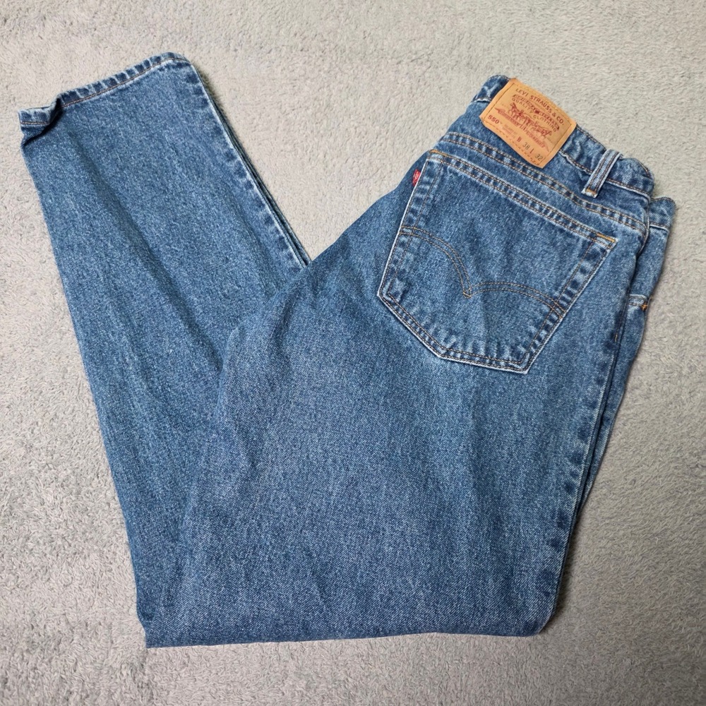 Levi's Mens 38x32 550 Relaxed Tapered Leg Jeans Blue Medium Wash Denim